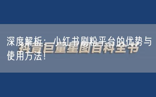 深度解析：小红书刷粉平台的优势与使用方法！