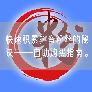 快速积累抖音粉丝的秘诀——自助购买指南。